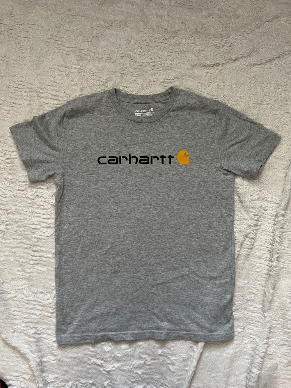 Carhartt Boys Graphic Core Logo Short Sleeve T-Shirt Heather Grey Size M (10-12)